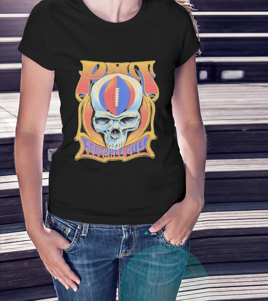 PMT Football Guy Grateful Dead Style Skull Football T-Shirt
