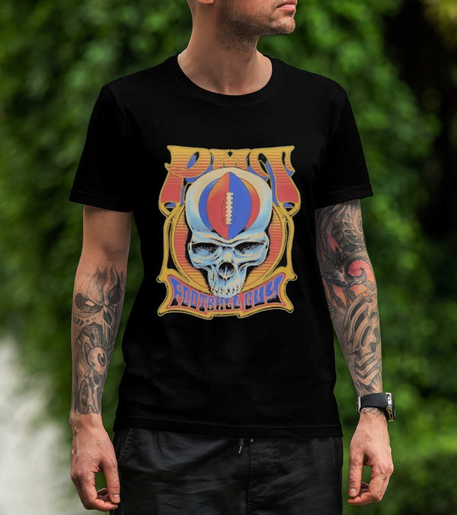 PMT Football Guy Grateful Dead Style Skull Football T-Shirt