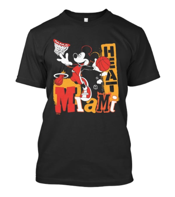 Mickey Mouse Miami Heat Basketball Collaboration T-Shirt