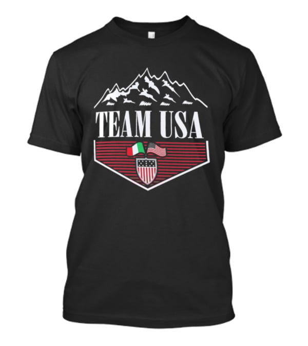 Team USA Winter Olympics 2026 Diamond Peaks Flag Emblem T-Shirt