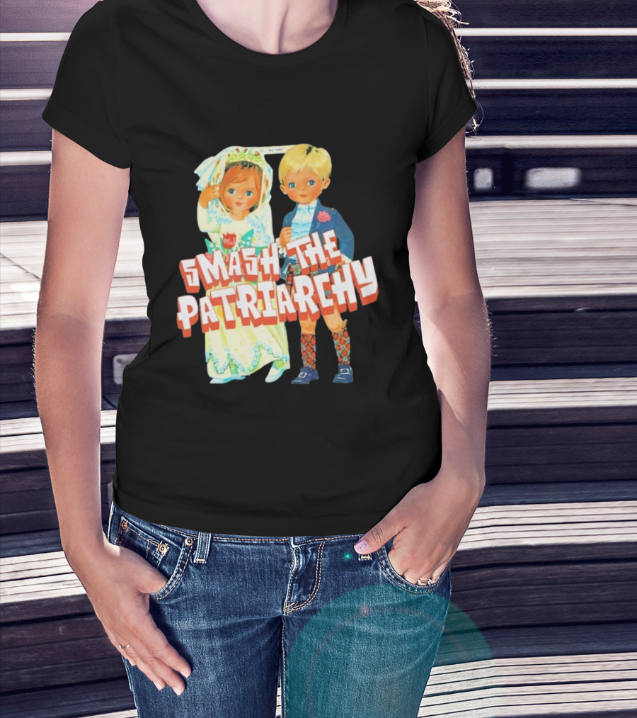 Smash The Patriarchy Vintage Children Illustration T-Shirt