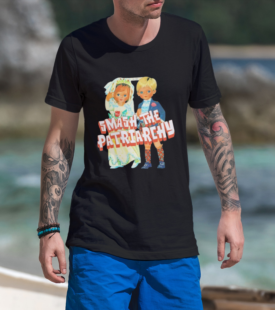 Smash The Patriarchy Vintage Children Illustration T-Shirt