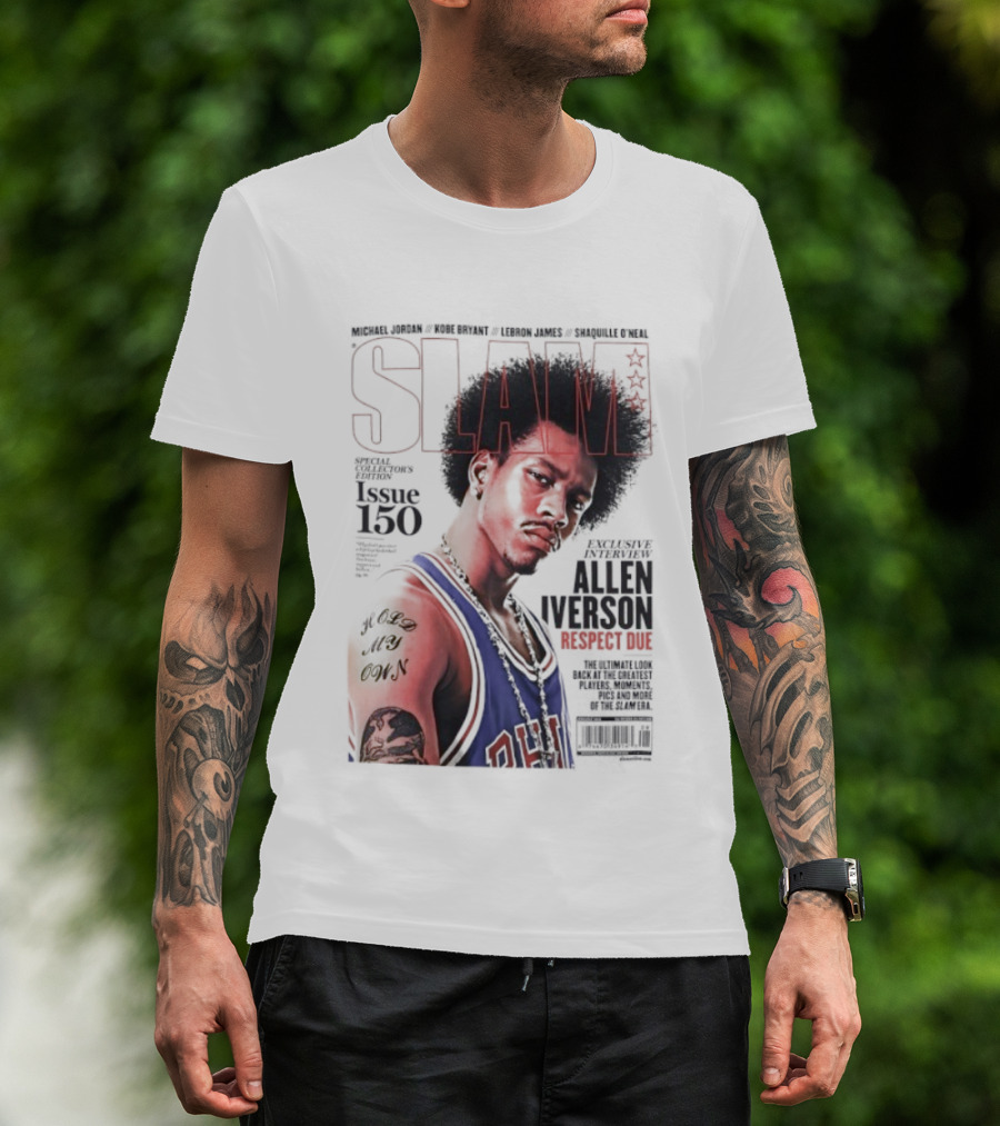 SLAM Magazine Allen Iverson Philadelphia 76ers Respect Due Issue 150 Retro Basketball Legend T-Shirt