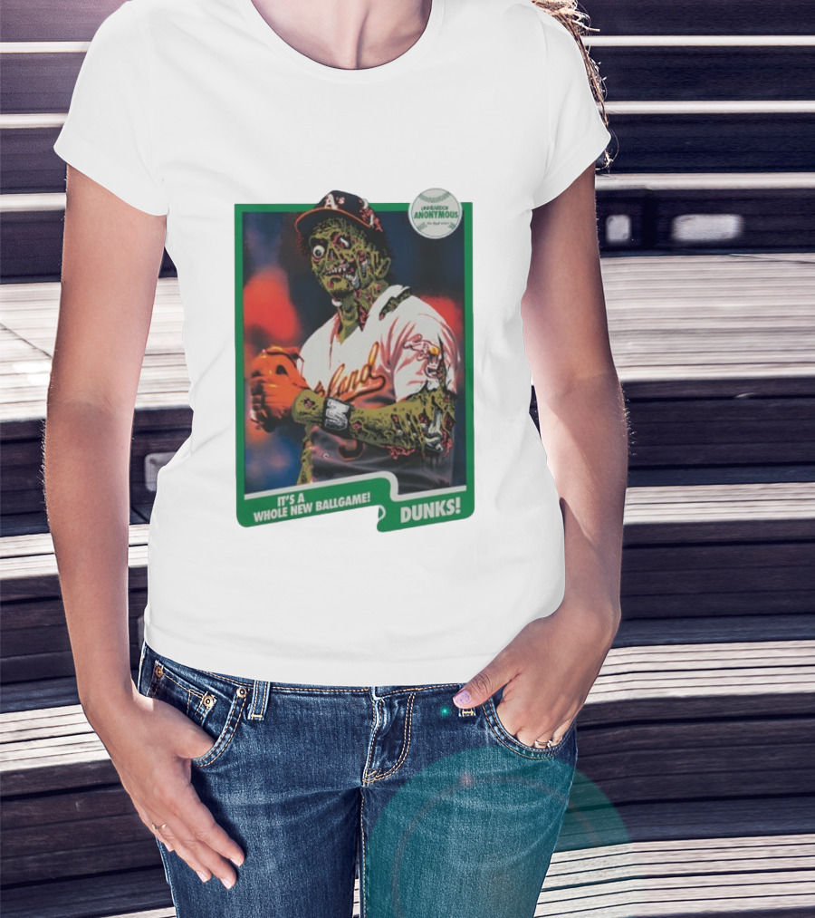 Zombie Oakland Athletics Whole New Ballgame Dunks Anonymous Player Cards T-Shirt