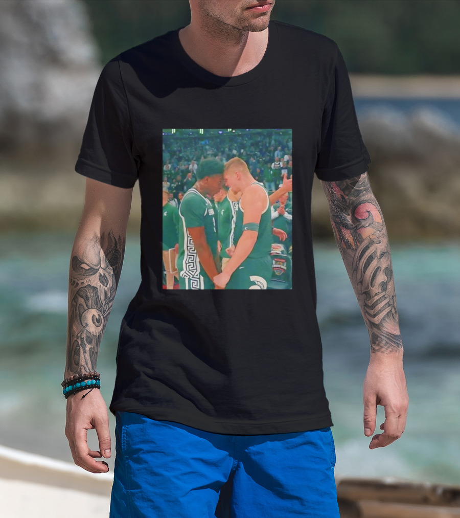 Michigan State Spartans Basketball Forehead To Forehead Team Unity T-Shirt