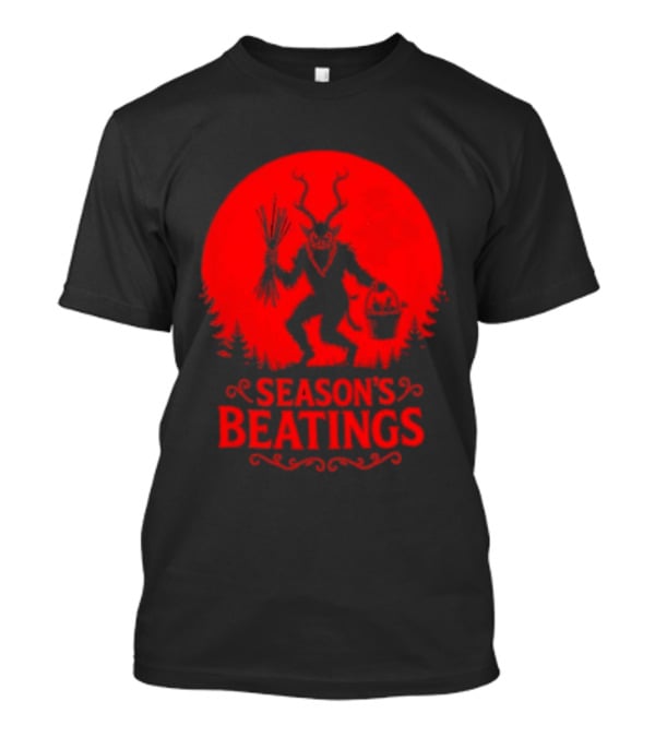 Krampus Season’s Beatings Gothic Christmas Horror T-Shirt