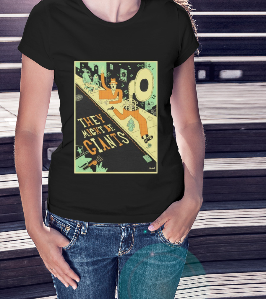They Might Be Giants Comic Style Tuba Man Illustration T-Shirt