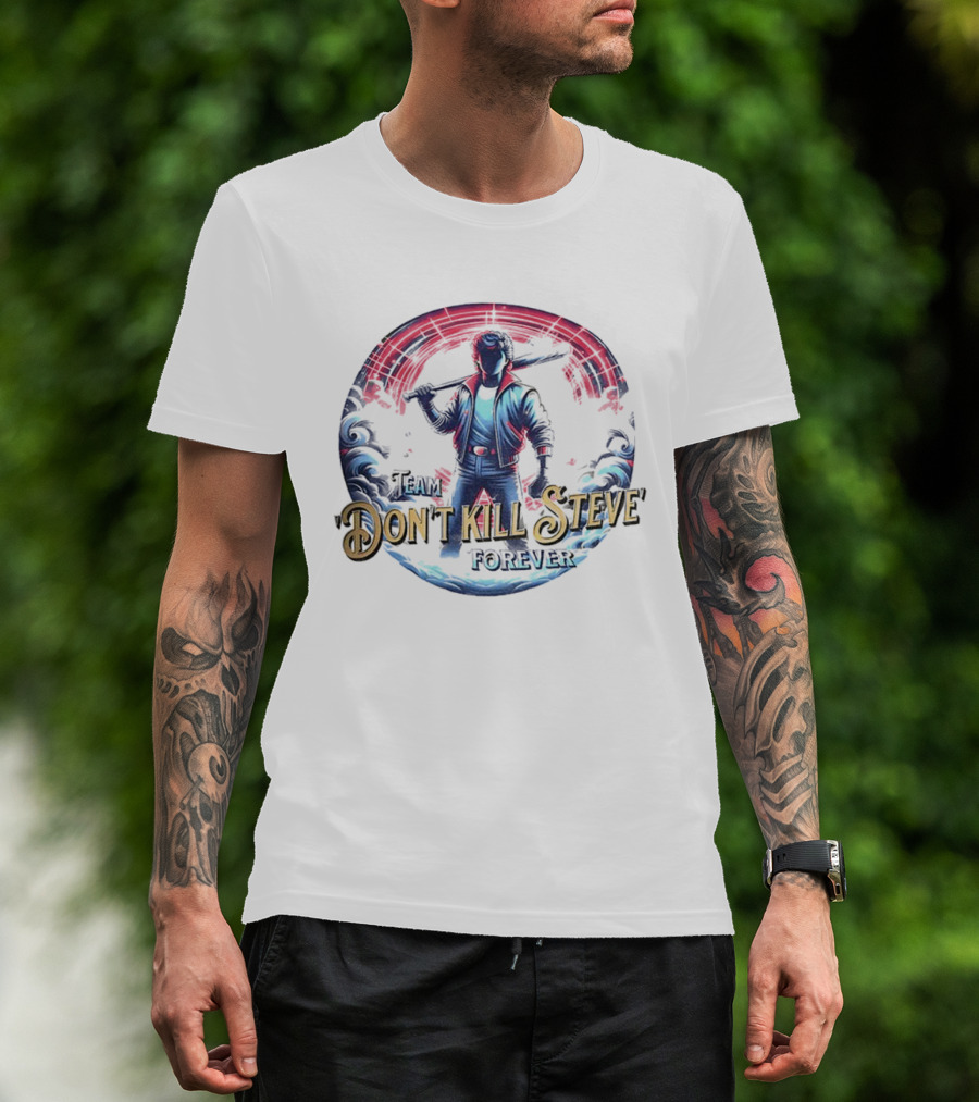 Stranger Things Don't Kill Steve Forever Vintage Biker Character Design T-Shirt