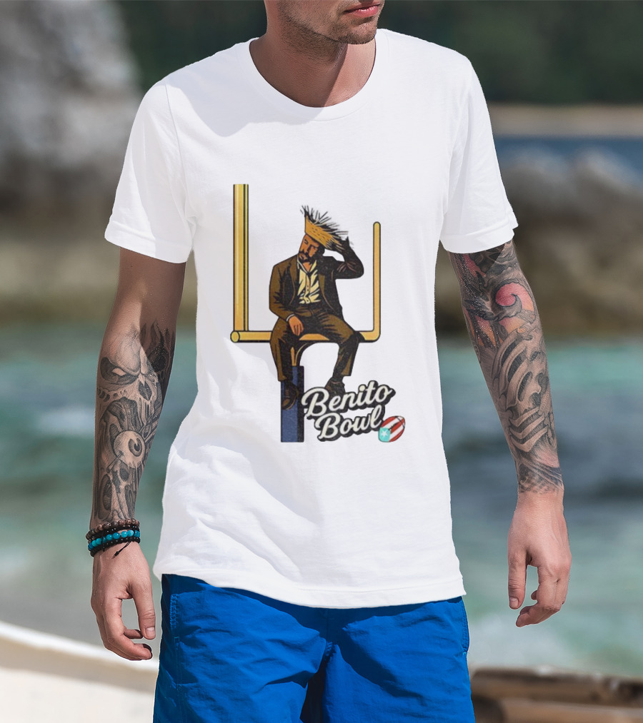 Benito Bowl Bad Bunny Football Goalpost 2026 NFL Comedy T-Shirt