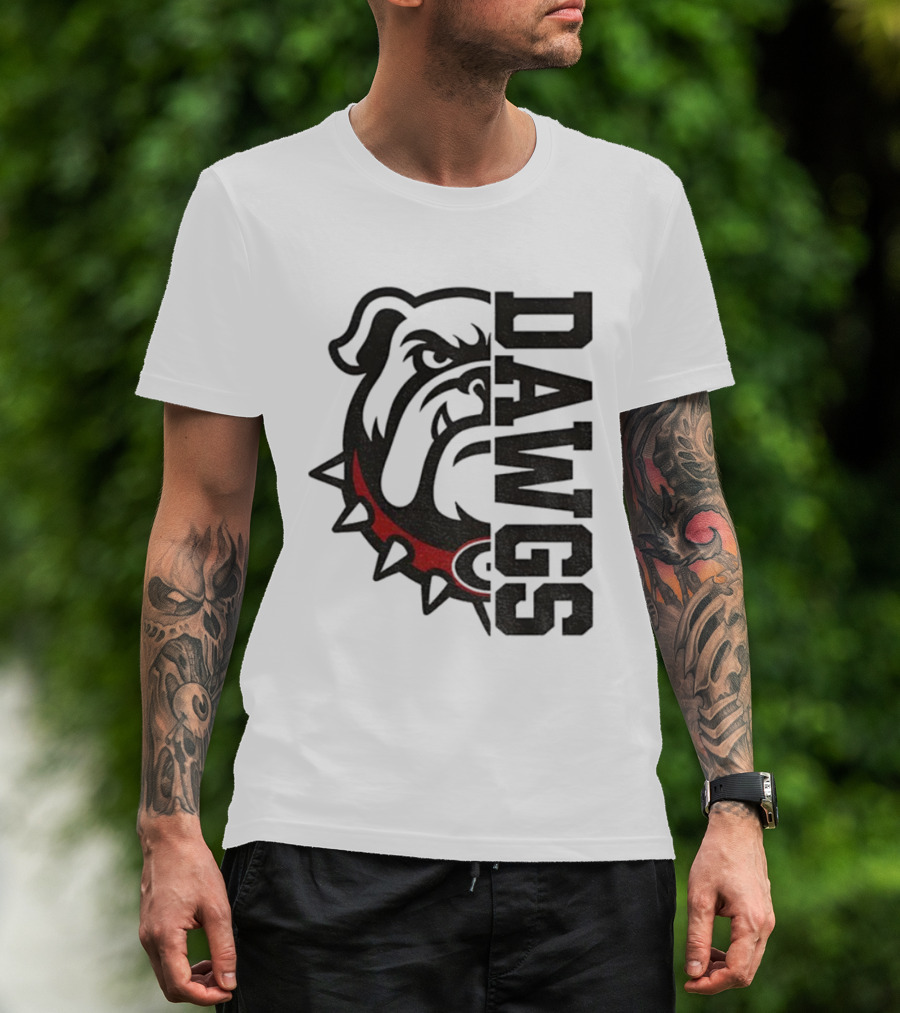 Georgia Bulldogs Dawgs Split Bulldog Graphic T-Shirt