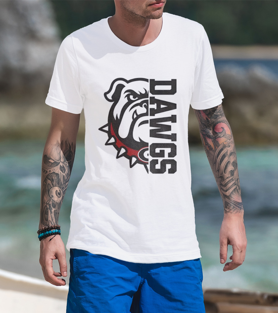 Georgia Bulldogs Dawgs Split Bulldog Graphic T-Shirt