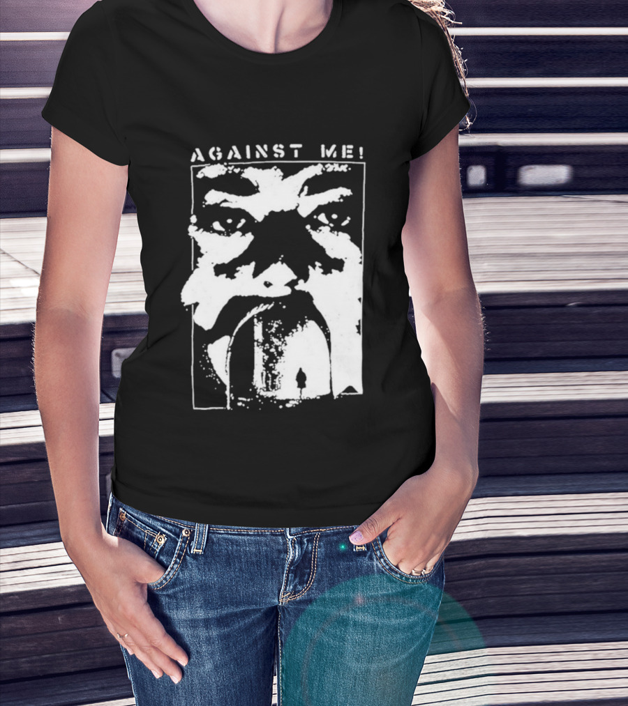 Against Me! Mouth Tunnel Face Design T-Shirt