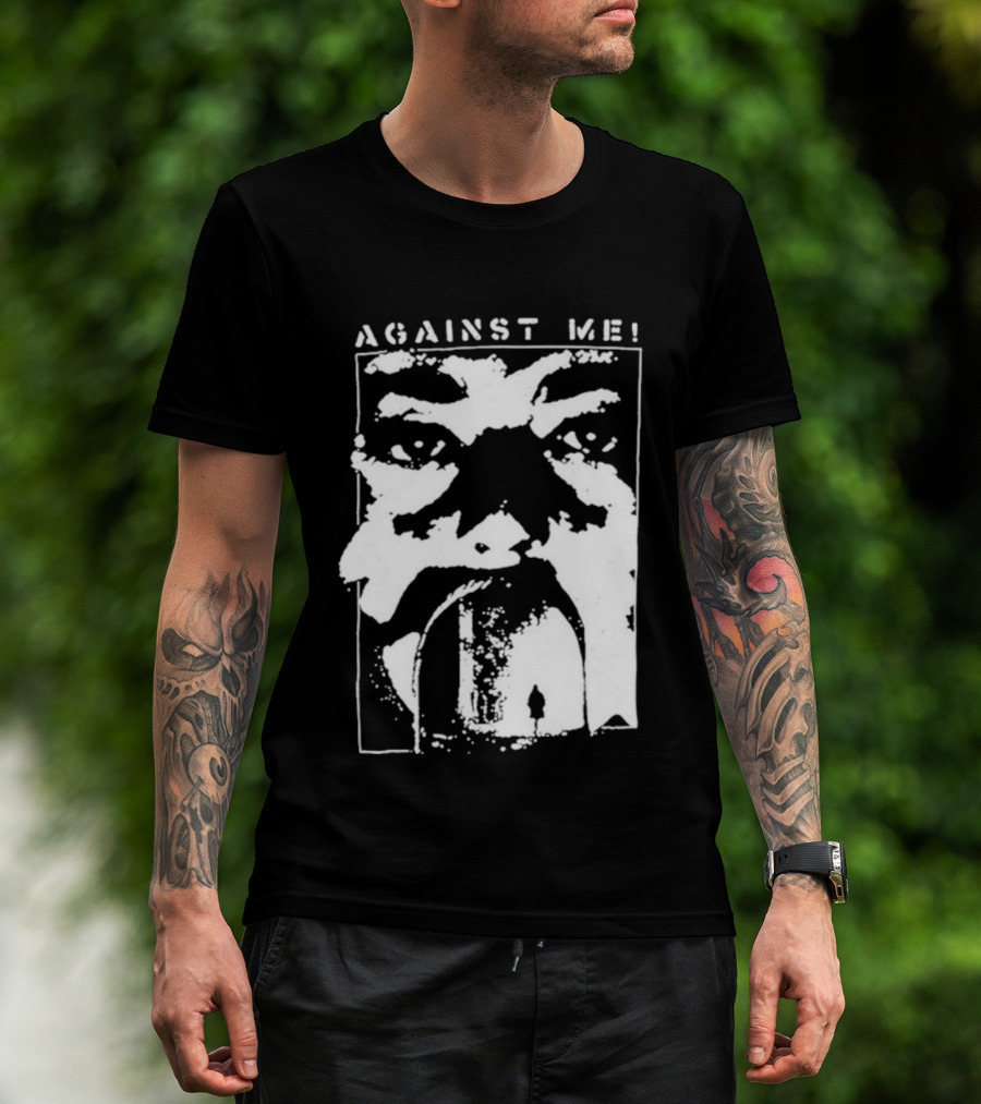 Against Me! Mouth Tunnel Face Design T-Shirt