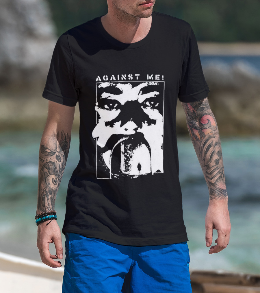Against Me! Mouth Tunnel Face Design T-Shirt