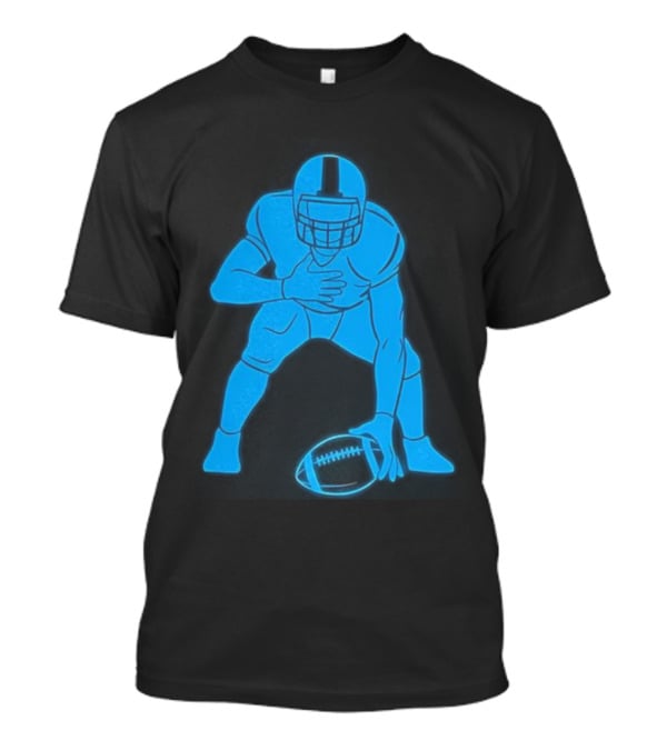 Matthew Stafford Football Neon Glow Blue T-Shirt