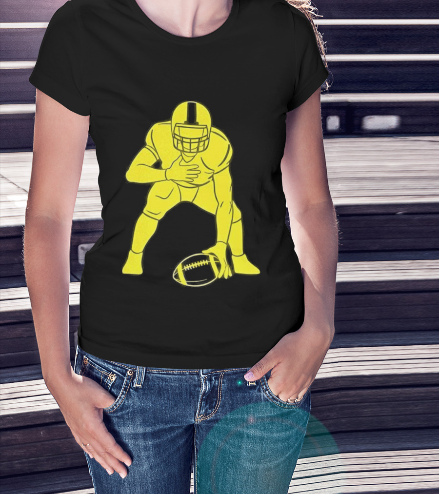Matthew Staffords Daughter Yellow Football Player Silhouette T-Shirt