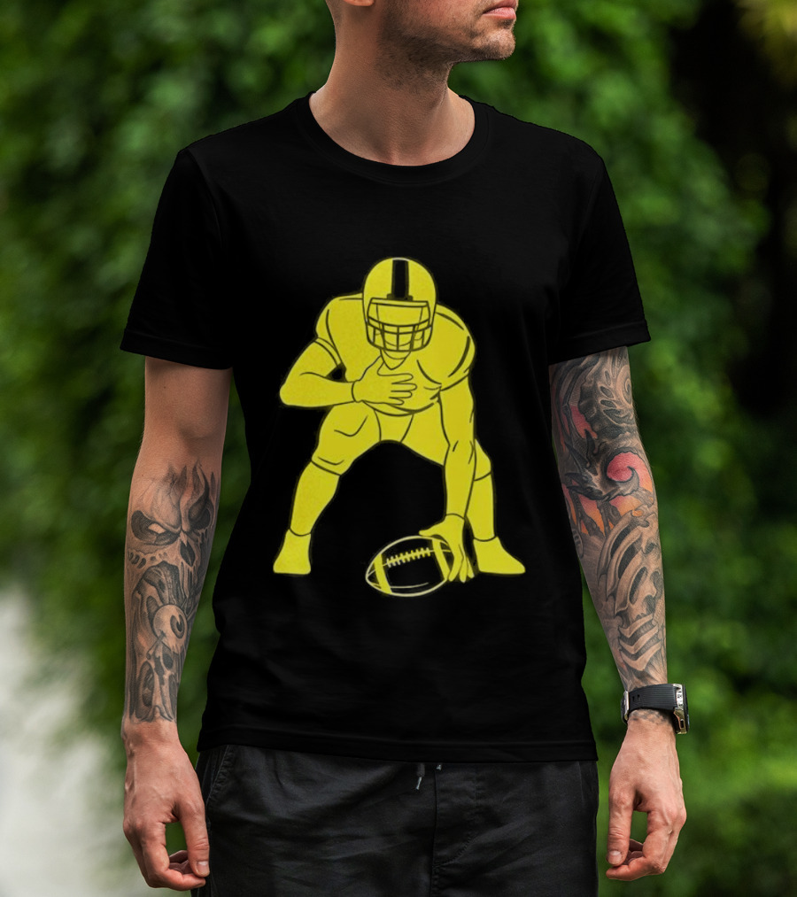 Matthew Staffords Daughter Yellow Football Player Silhouette T-Shirt