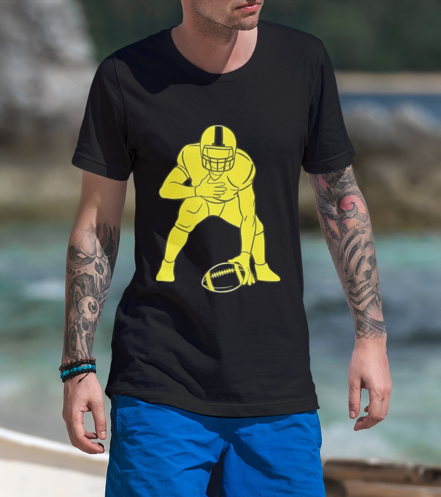Matthew Staffords Daughter Yellow Football Player Silhouette T-Shirt