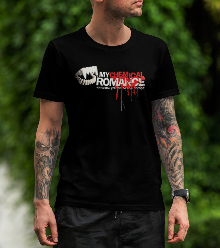 My Chemical Romance I'm Not Okay Vampire Teeth Blood Drip Graphic T-Shirt