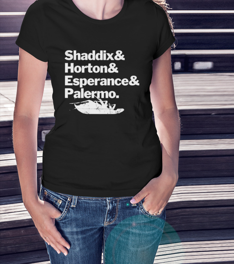 Shaddix Horton Esperance Palermo Band Member Names White Text T-Shirt