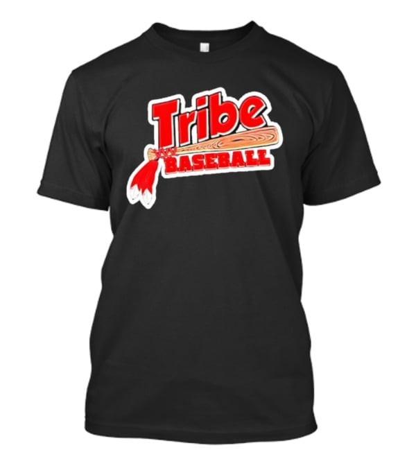 Tribe Baseball Bat Red Feather Bold Style T-Shirt