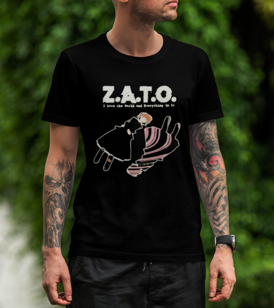 ZATO I Love The World And Everything In It Floating Figure Retro Style T-Shirt