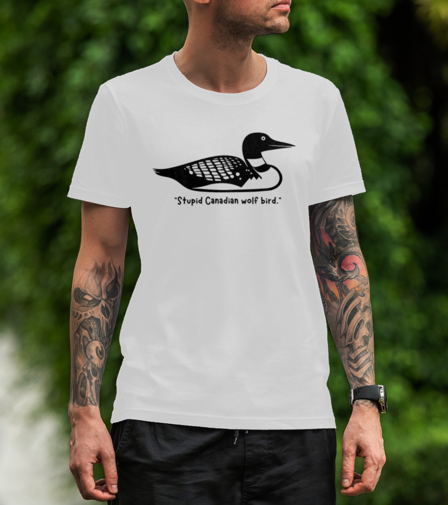 Heated Rivalry Stupid Canadian Wolf Bird Loon T-Shirt