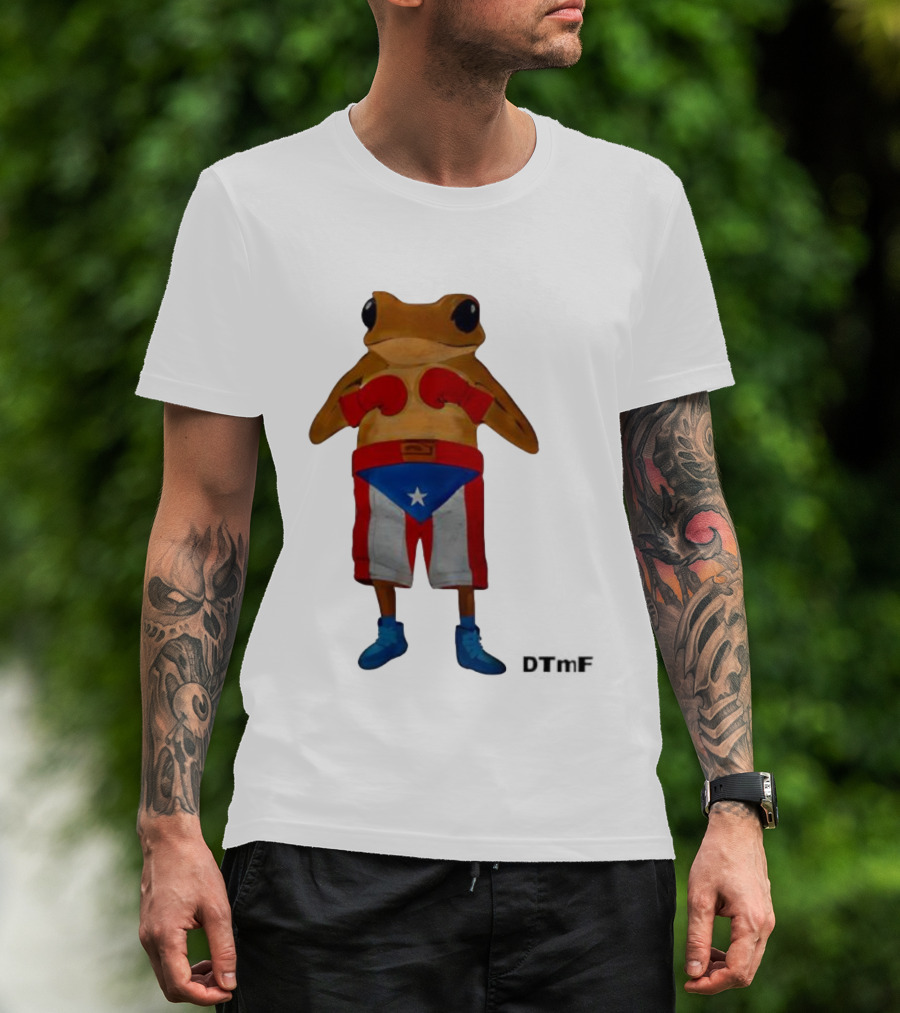 DTMF Concho Boxing Puerto Rican Boxing Frog Bad Bunny's 2025 World Tour T-Shirt