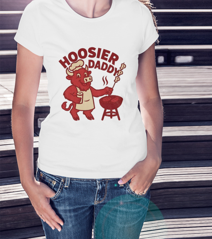 Hoosier Daddy PPP Indiana Hoosiers Football Coach Cig BBQ Bull Chef T-Shirt
