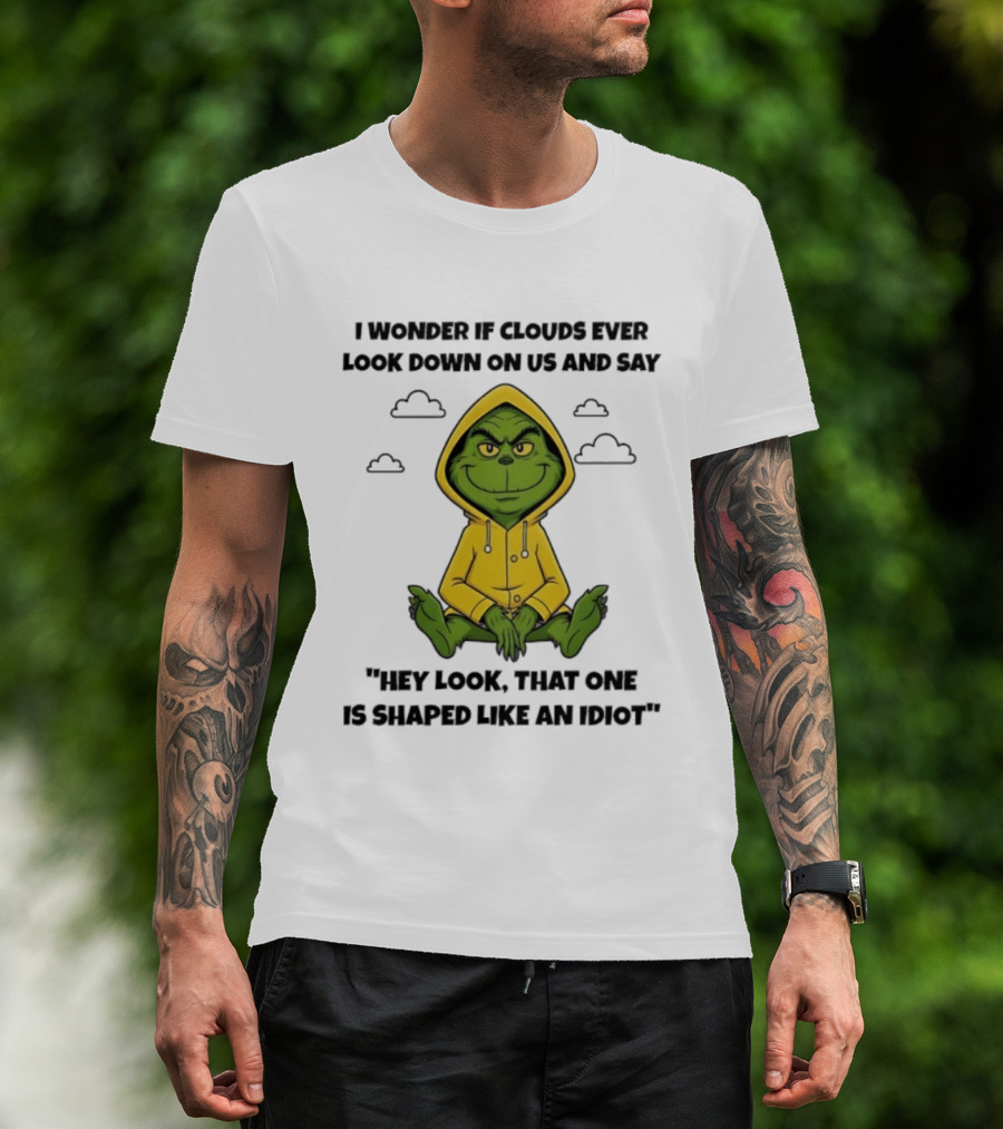 Grinch In Yellow Cloud Humor Wondering Idiot Shape T-Shirt