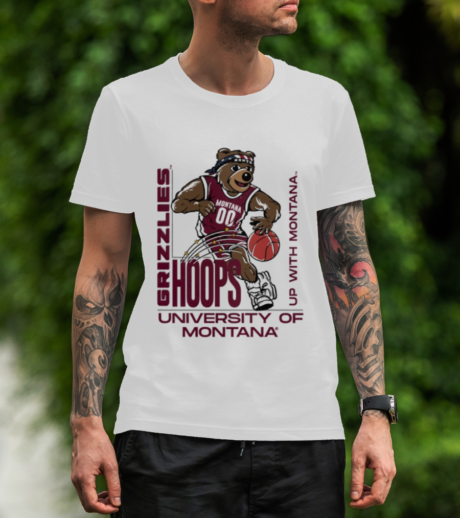 Grizzlies Hoops University Of Montana Basketball Bear Up With Montana T-Shirt