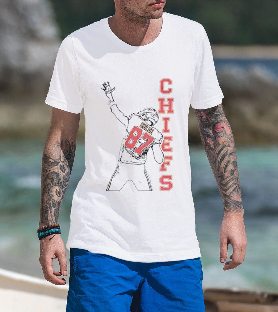 Travis Kelce 87 Kansas City Chiefs NFL Football 2025 Chiefs Sketch T-Shirt