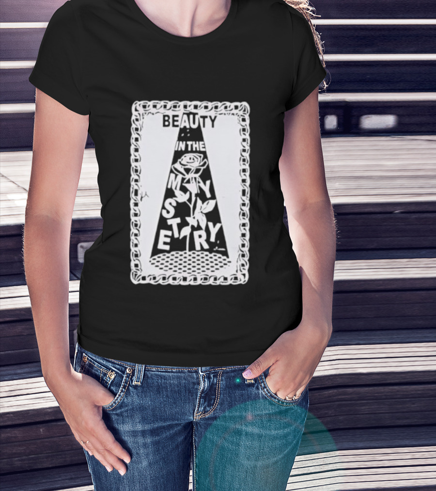 Beauty In The Mystery Floral Papercut Design T-Shirt