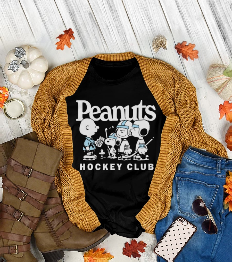 Peanuts Hockey Club 2025 Ice Skating Characters T-Shirt
