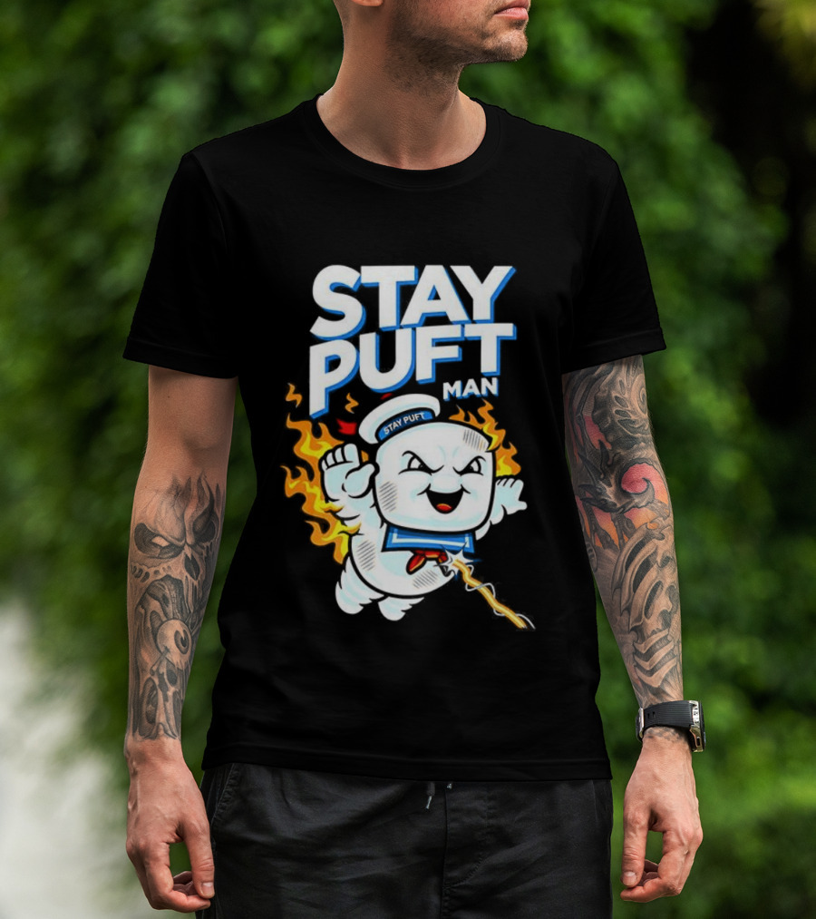 Stay Puft Man Marshmallow Fire Ghostbusters Character T-Shirt