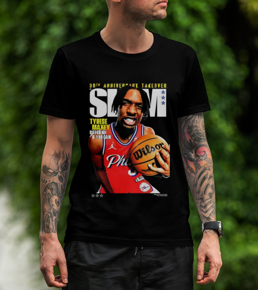 Tyrese Maxey SLAM 30th Anniversary Philadelphia Takeover T-Shirt