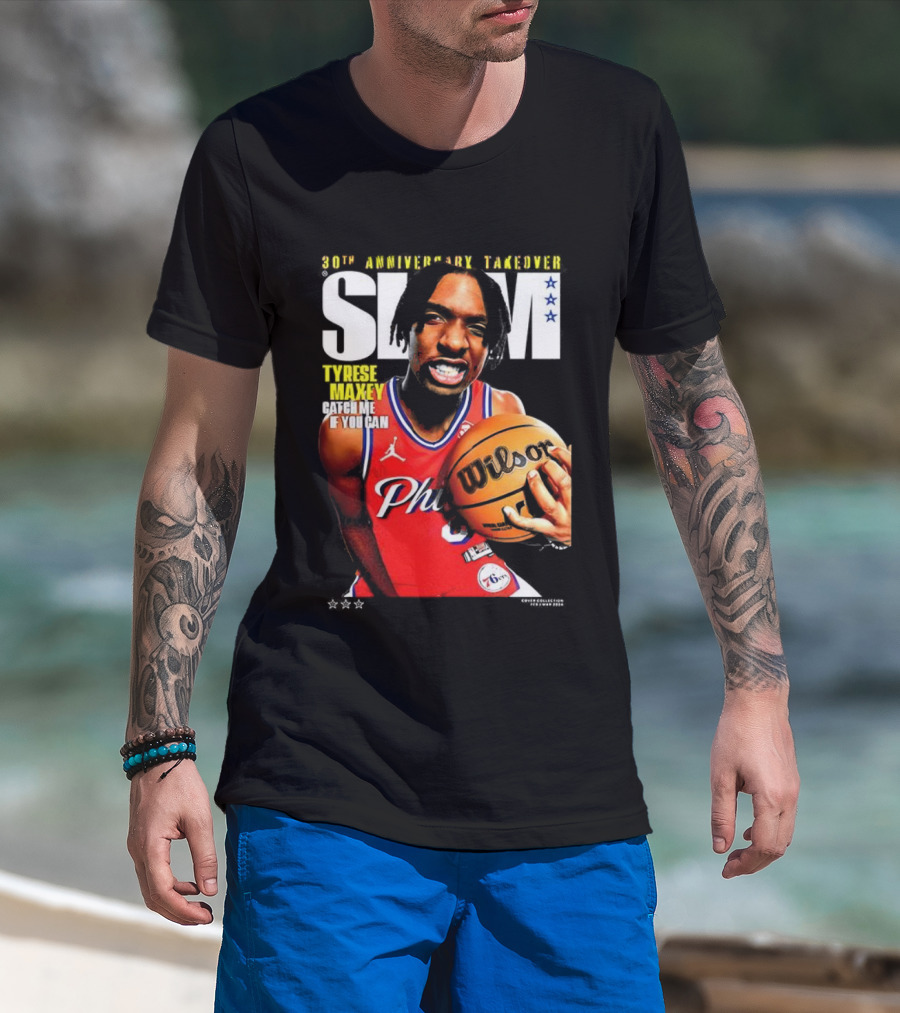 Tyrese Maxey SLAM 30th Anniversary Philadelphia Takeover T-Shirt
