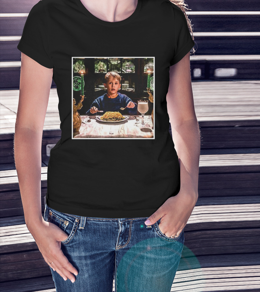 Home Alone Kevin Christmas Dinner Scene Iconic Meal Plan T-Shirt