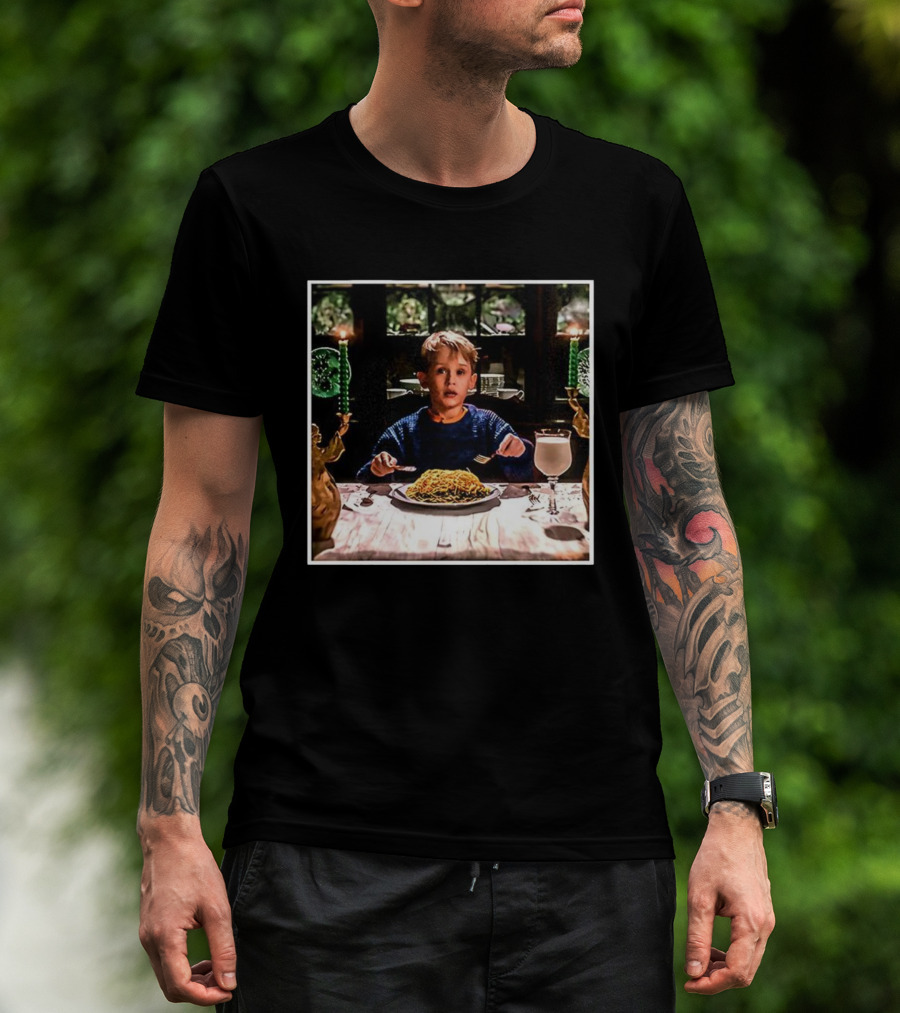 Home Alone Kevin Christmas Dinner Scene Iconic Meal Plan T-Shirt