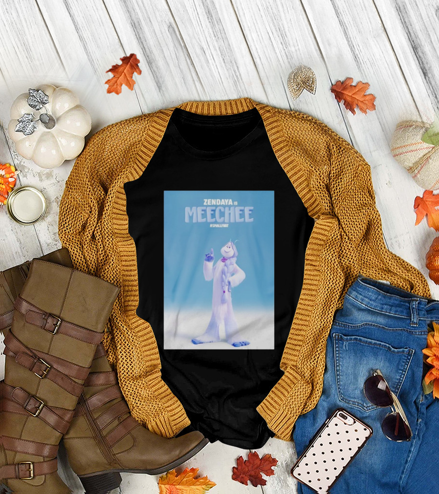 Zendaya Is Meechee Smallfoot Movie Character Blue Background T-Shirt