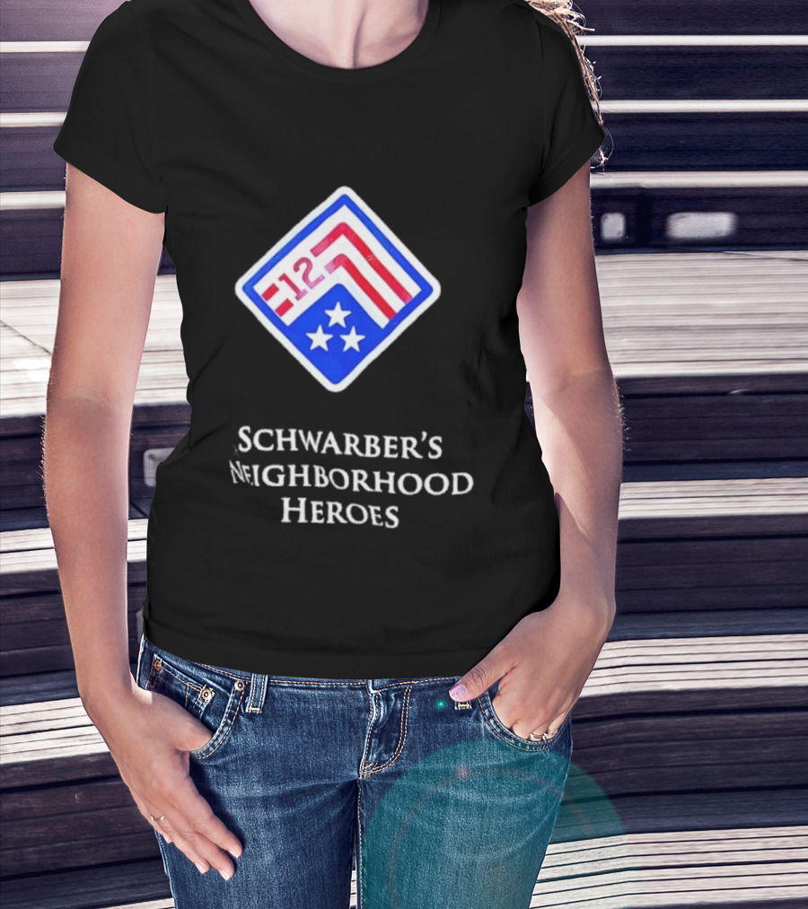 Schwarber’s Neighborhood Heroes Flag Stars 12 T-Shirt