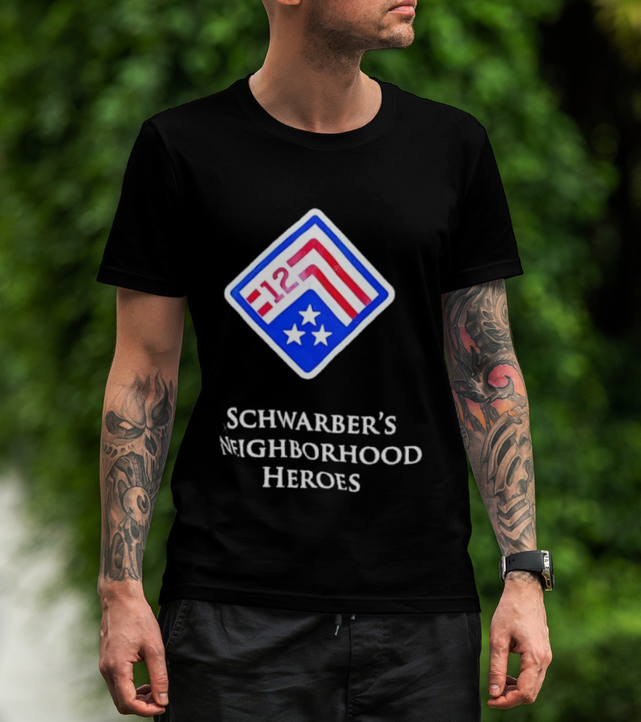 Schwarber’s Neighborhood Heroes Flag Stars 12 T-Shirt