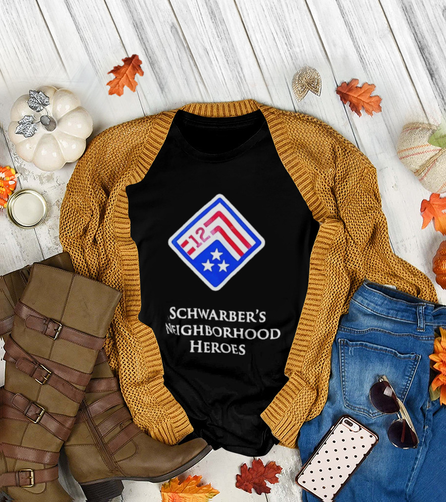 Schwarber’s Neighborhood Heroes Flag Stars 12 T-Shirt