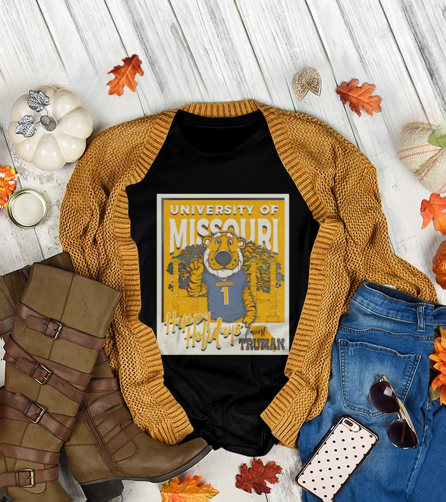 University of Missouri Truman Happy Holidays Polaroid T-Shirt