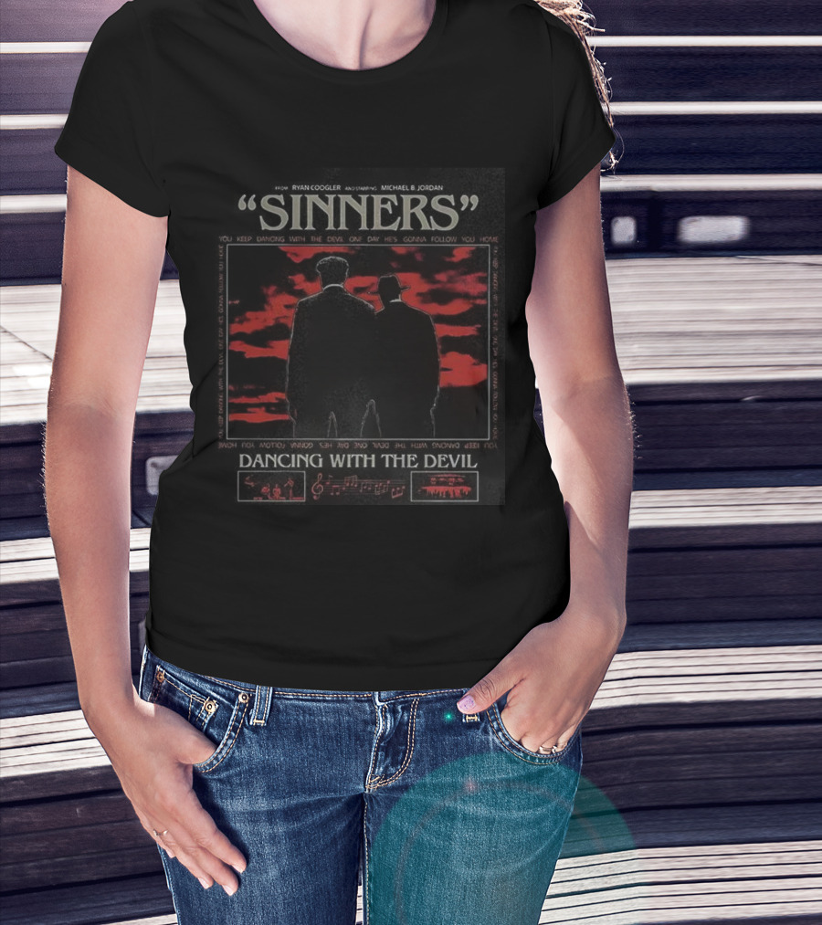Sinners Movie Dancing With The Devil Ryan Coogler Michael B Jordan Vintage T-Shirt