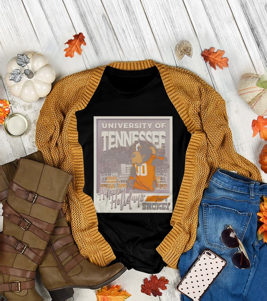 University of Tennessee Happy Holidays from Smokey Stadium Scene T-Shirt