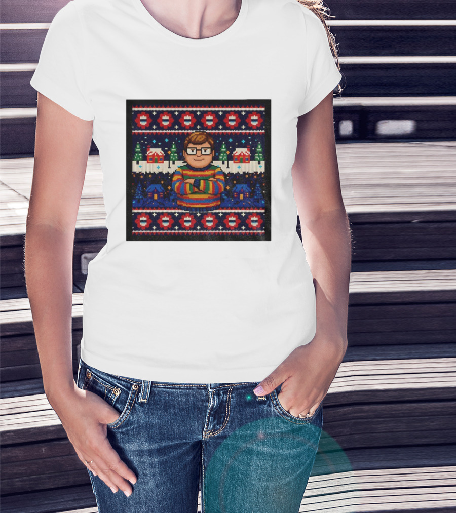Delightful Derek 8Bit Christmas Sweater Stranger Things Decor Sweater T-Shirt