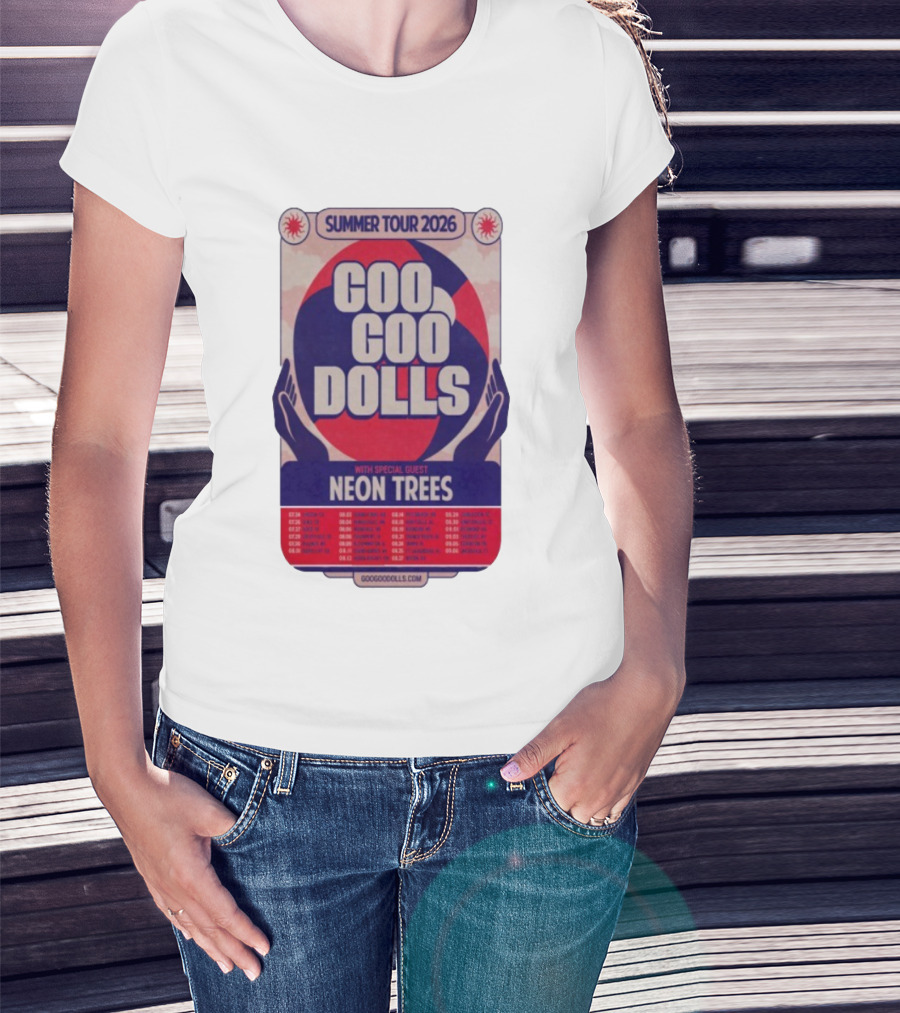 Goo Goo Dolls Summer Tour 2026 With Neon Trees Rare Concert Collectible T-Shirt