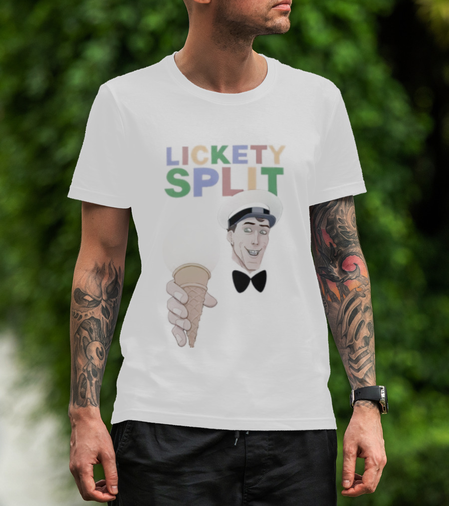 Lickety Split Ice Cream Man Colorful Cone T-Shirt