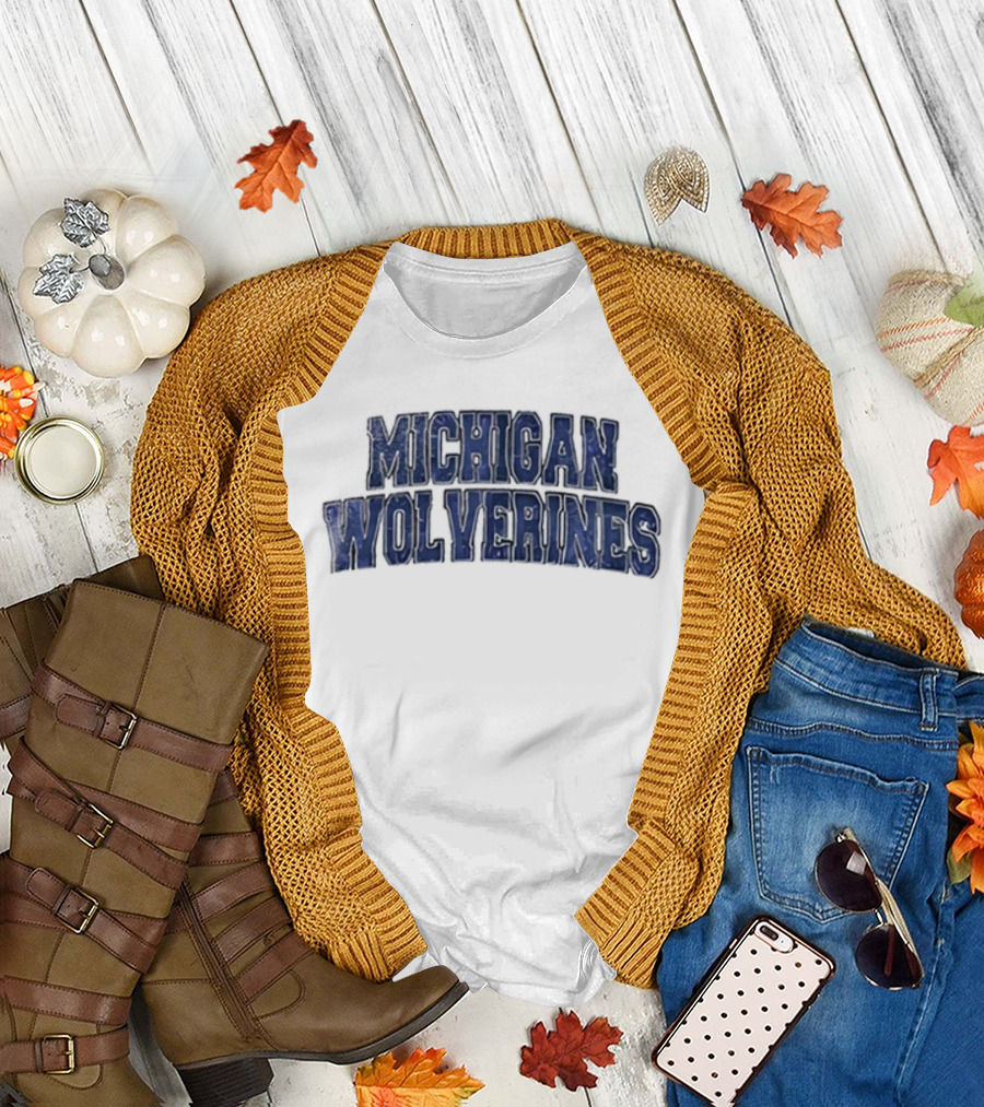 Michigan Wolverines Born with My Heart on My Sleeve Fire in My Soul T-Shirt